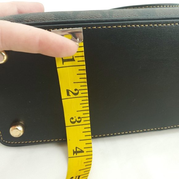 Coach Womens Brown Signature Canvas Ski Patches Double Handles Katy Satc… - Picture 9 of 13